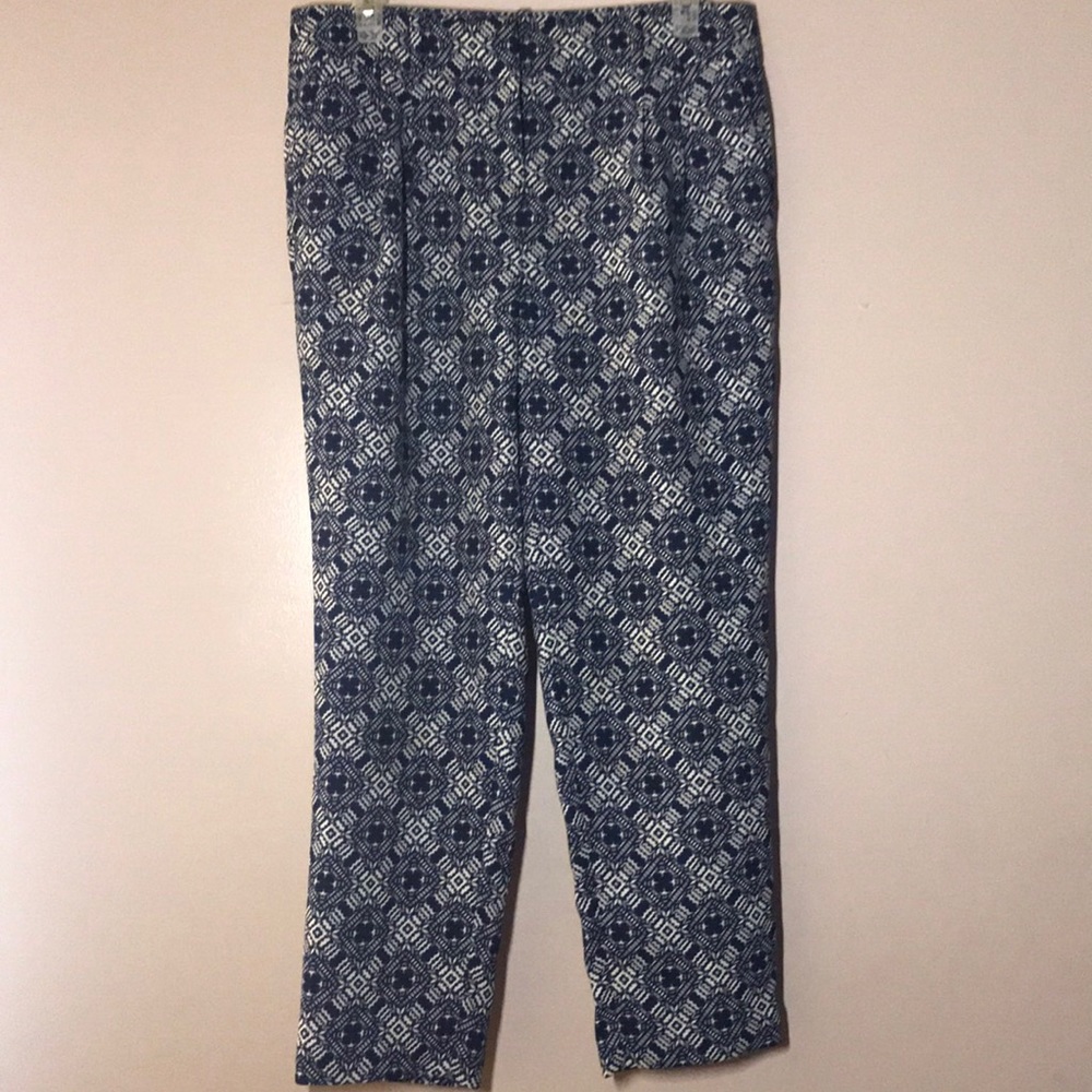 JCrew blue medallion pants size 4